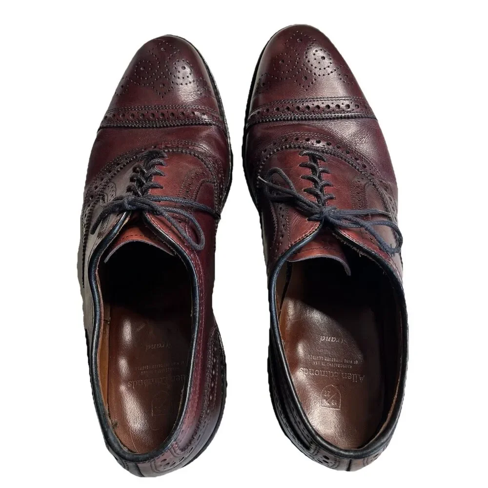 Allen Edmonds “Strand” Cap-Toe Oxford Burgundy Ox Blood Men Dress Shoes Sz 10